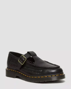 Originals|Shoes>Dr. Martens Adrian T-Bar Leather Mary Jane Shoes Black — Aniline