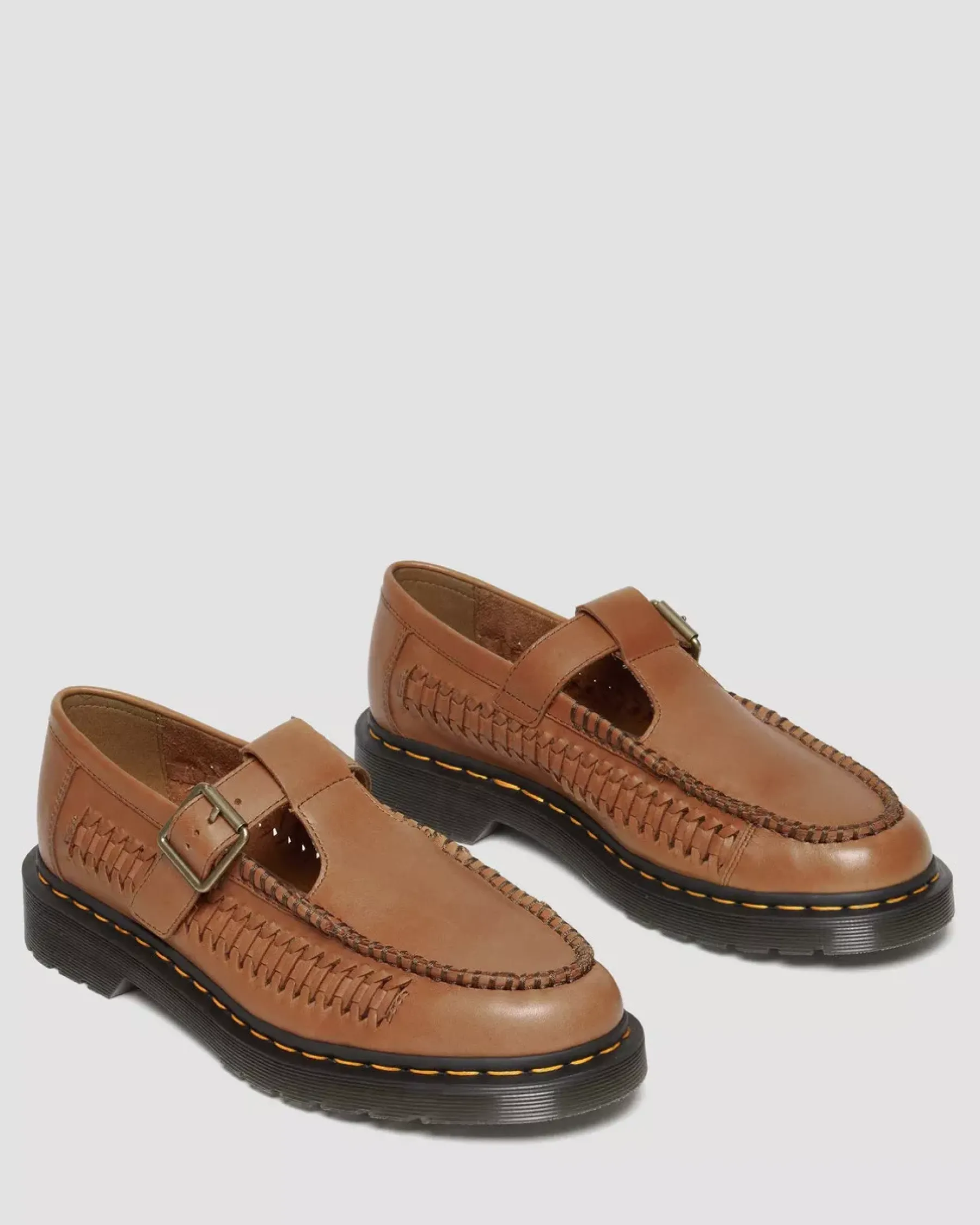 Originals|Shoes>Dr. Martens Adrian T-Bar Leather Mary Jane Shoes British Tan — Aniline