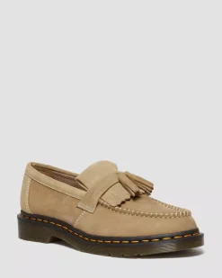 Originals|Shoes>Dr. Martens Adrian Tumbled Nubuck Leather Tassel Loafers Savannah Tan — Tumbled Nubuck