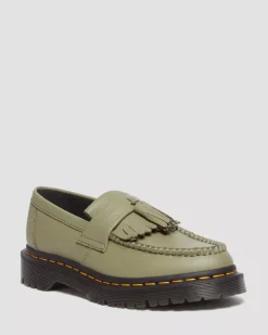 Originals|Shoes>Dr. Martens Adrian Women's Virginia Leather Tassel Loafers Muted Olive — Virginia