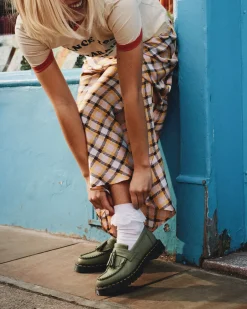 Originals|Shoes>Dr. Martens Adrian Women's Virginia Leather Tassel Loafers Muted Olive — Virginia
