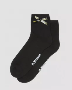Socks|Accessories>Dr. Martens Ankle Bow Organic Cotton Blend Socks Black — Cotton Blend