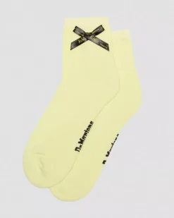 Socks|Accessories>Dr. Martens Ankle Bow Organic Cotton Blend Socks Lemon Yellow — Cotton Blend