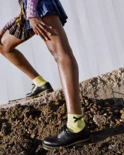 Socks|Accessories>Dr. Martens Ankle Bow Organic Cotton Blend Socks Lemon Yellow — Cotton Blend