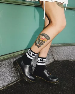 Socks|Accessories>Dr. Martens Athletic Logo Cotton Blend Short 3-Pack Socks Black — Cotton Blend