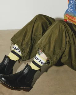 Socks|Accessories>Dr. Martens Athletic Logo Organic Cotton Blend Socks Lime Green — Cotton Blend