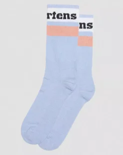 Socks|Sale>Dr. Martens Athletic Logo Organic Cotton Blend Socks Zen Blue — Cotton Blend