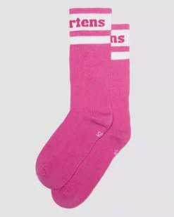 Socks|Accessories>Dr. Martens Athletic Logo Organic Cotton Blend Socks THRIFT PINK — Cotton Blend