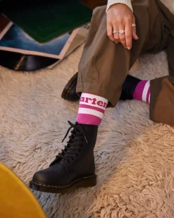 Socks|Accessories>Dr. Martens Athletic Logo Organic Cotton Blend Socks THRIFT PINK — Cotton Blend