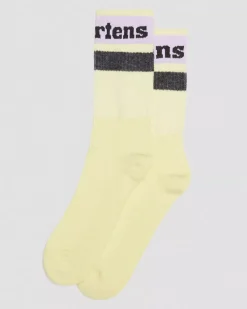 Socks|Sale>Dr. Martens Athletic Logo Organic Cotton Blend Socks Lemon Yellow — Cotton Blend