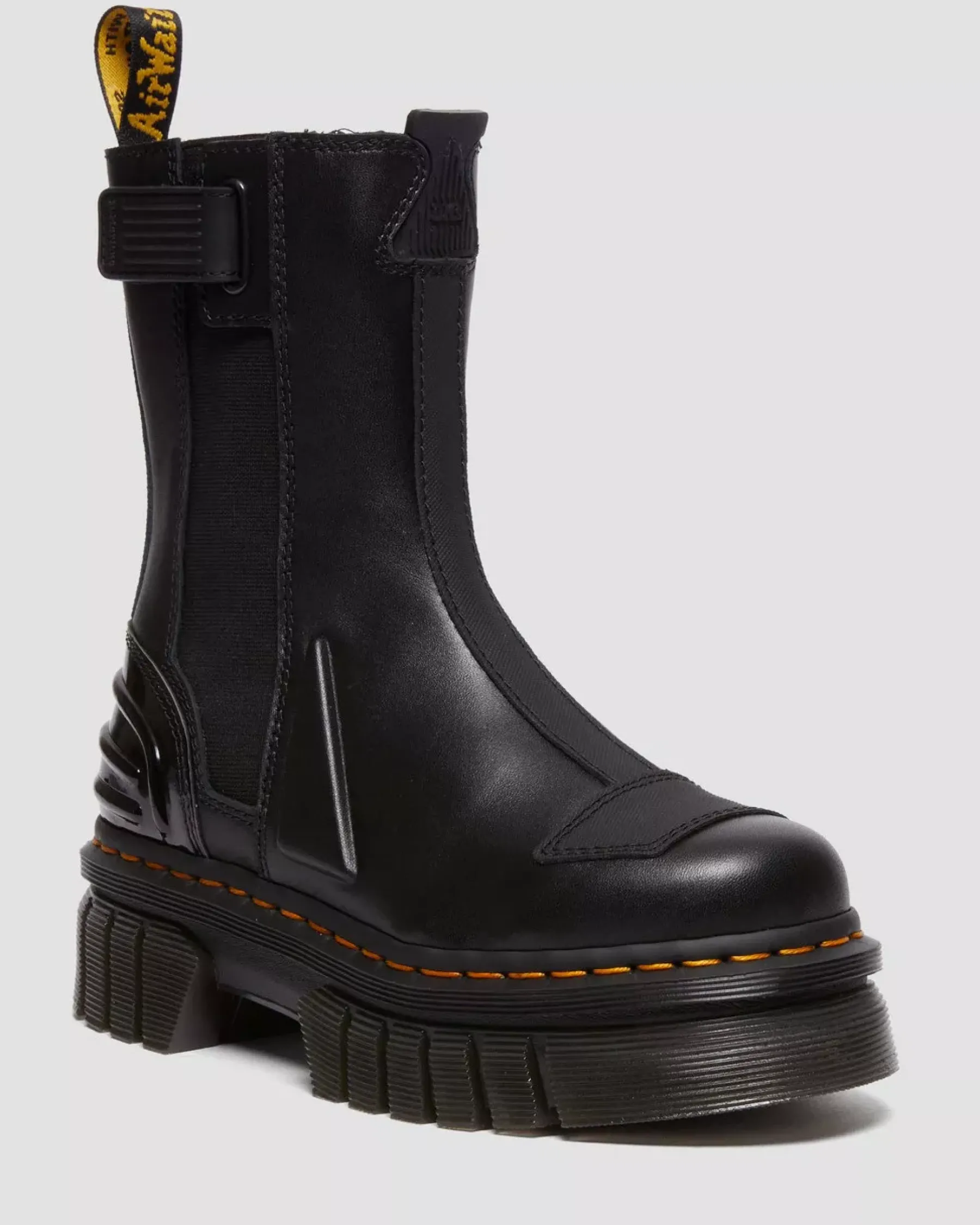 Platform Boots|Chelsea Boots>Dr. Martens Audrick Alternative Leather Chelsea Hi Platform Boots BLACK