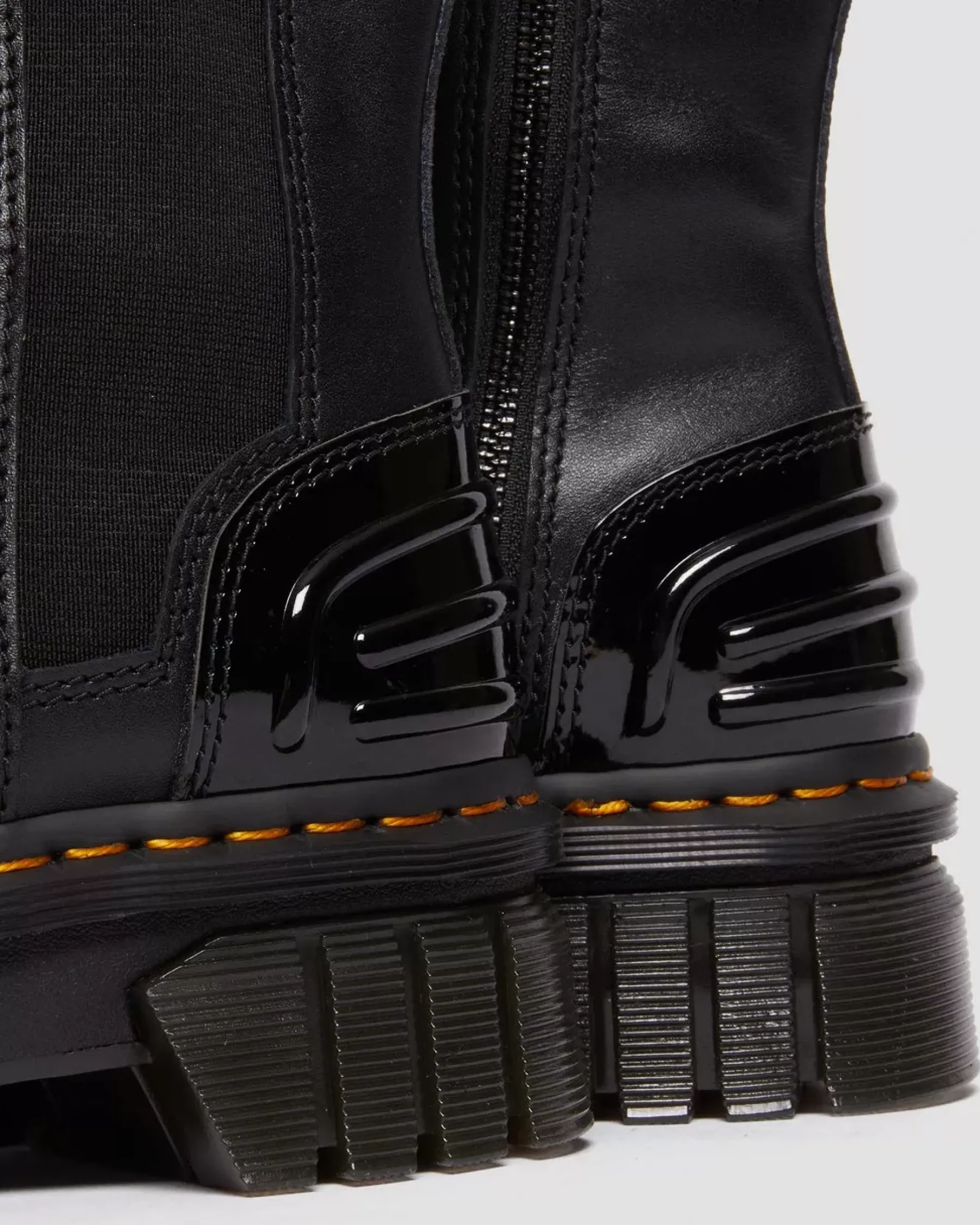 Platform Boots|Chelsea Boots>Dr. Martens Audrick Alternative Leather Chelsea Hi Platform Boots BLACK