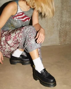 Originals|Platform Shoes>Dr. Martens Audrick Nappa Lux Platform Loafers Black — Nappa Lux