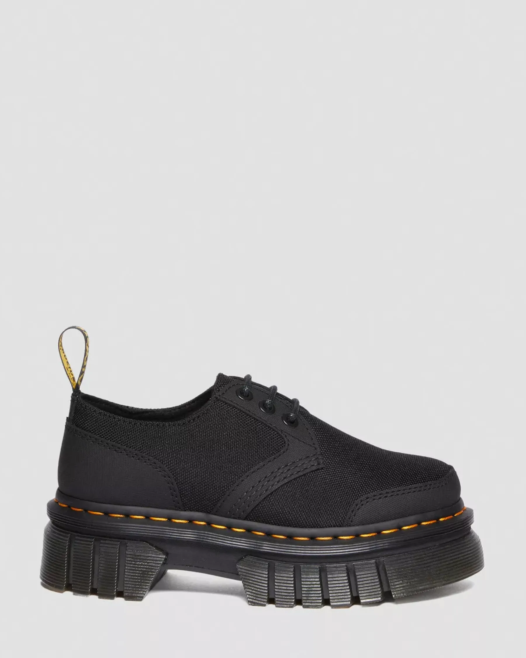 Oxfords|Platforms>Dr. Martens Audrick Poly & Leather Platform Shoes Black — Ajax+Extra Tough 50/50