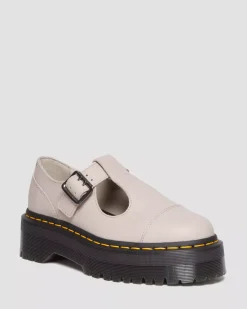 Sale|Platform Shoes>Dr. Martens Bethan Pisa Leather Platform Mary Jane Shoes VINTAGE TAUPE — Pisa