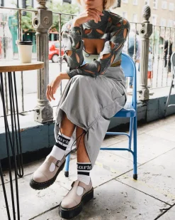 Sale|Platform Shoes>Dr. Martens Bethan Pisa Leather Platform Mary Jane Shoes VINTAGE TAUPE — Pisa