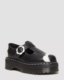 Platform Shoes|Mary Janes>Dr. Martens Bethan Pisa Leather Platform Mary Jane Shoes Black+Optical White — Pisa