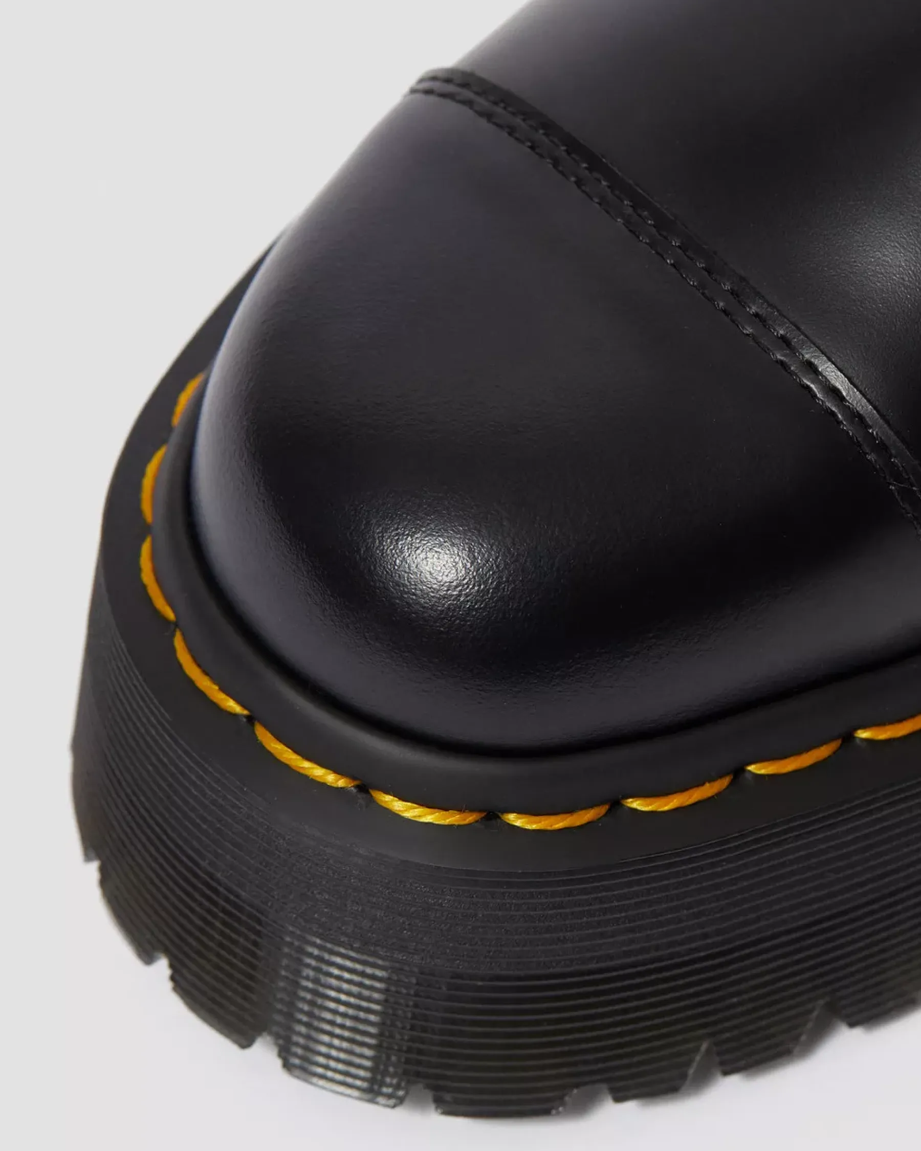 Bestsellers|Platform Shoes>Dr. Martens Bethan Polished Smooth Leather Platform Shoes Black — Polished Smooth