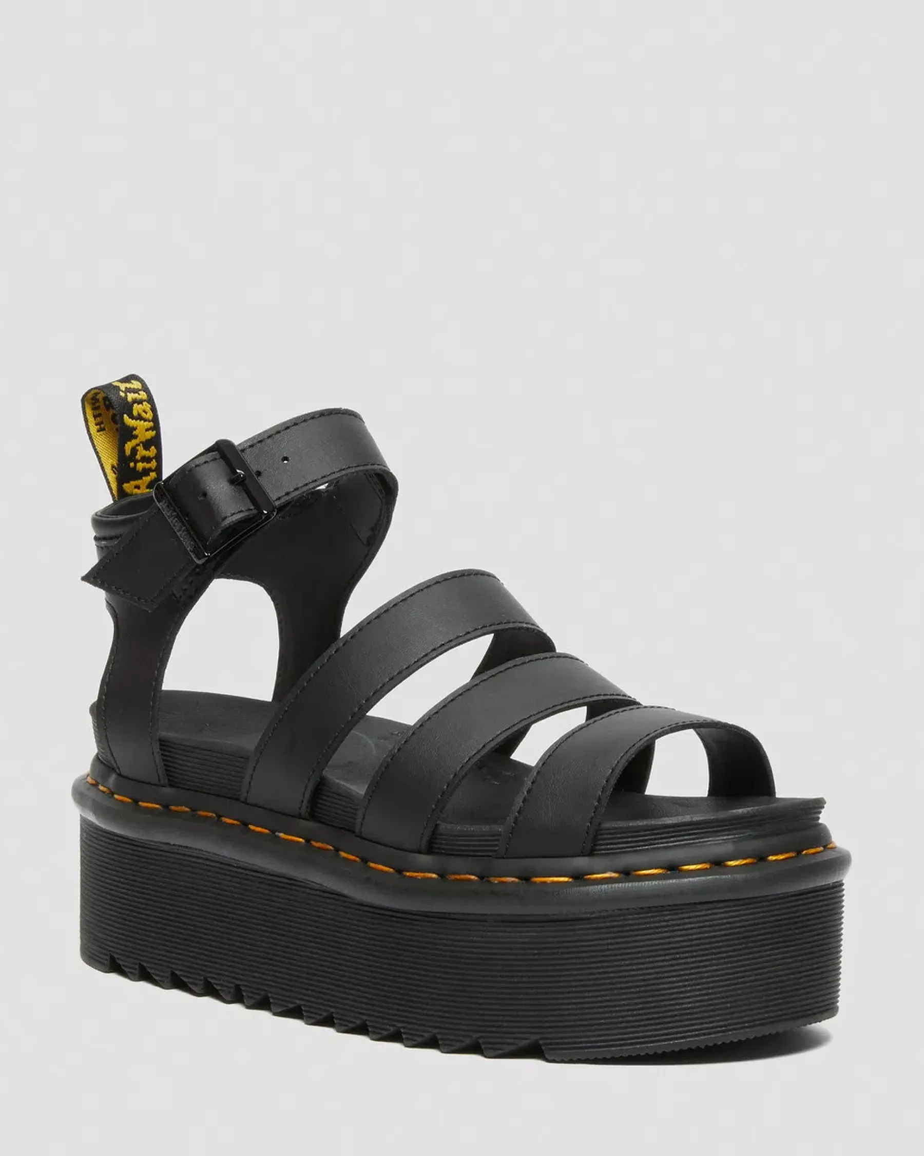 Bestsellers|Platform Sandals>Dr. Martens Blaire Hydro Leather Platform Strap Sandals Black — Hydro Leather