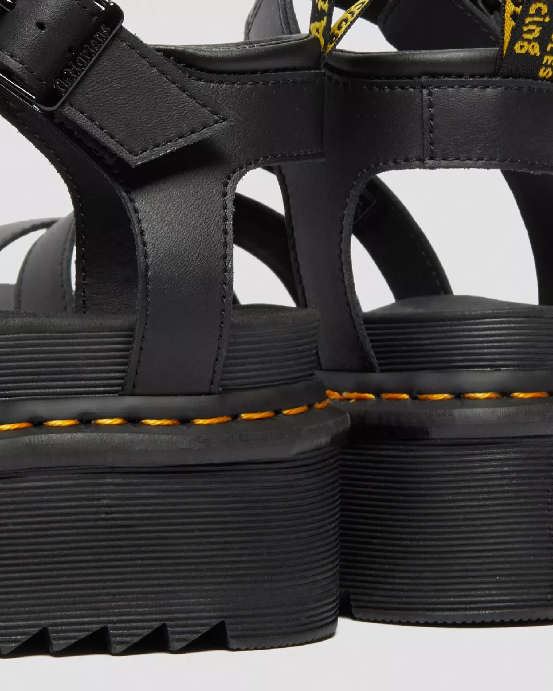 Bestsellers|Platform Sandals>Dr. Martens Blaire Hydro Leather Platform Strap Sandals Black — Hydro Leather