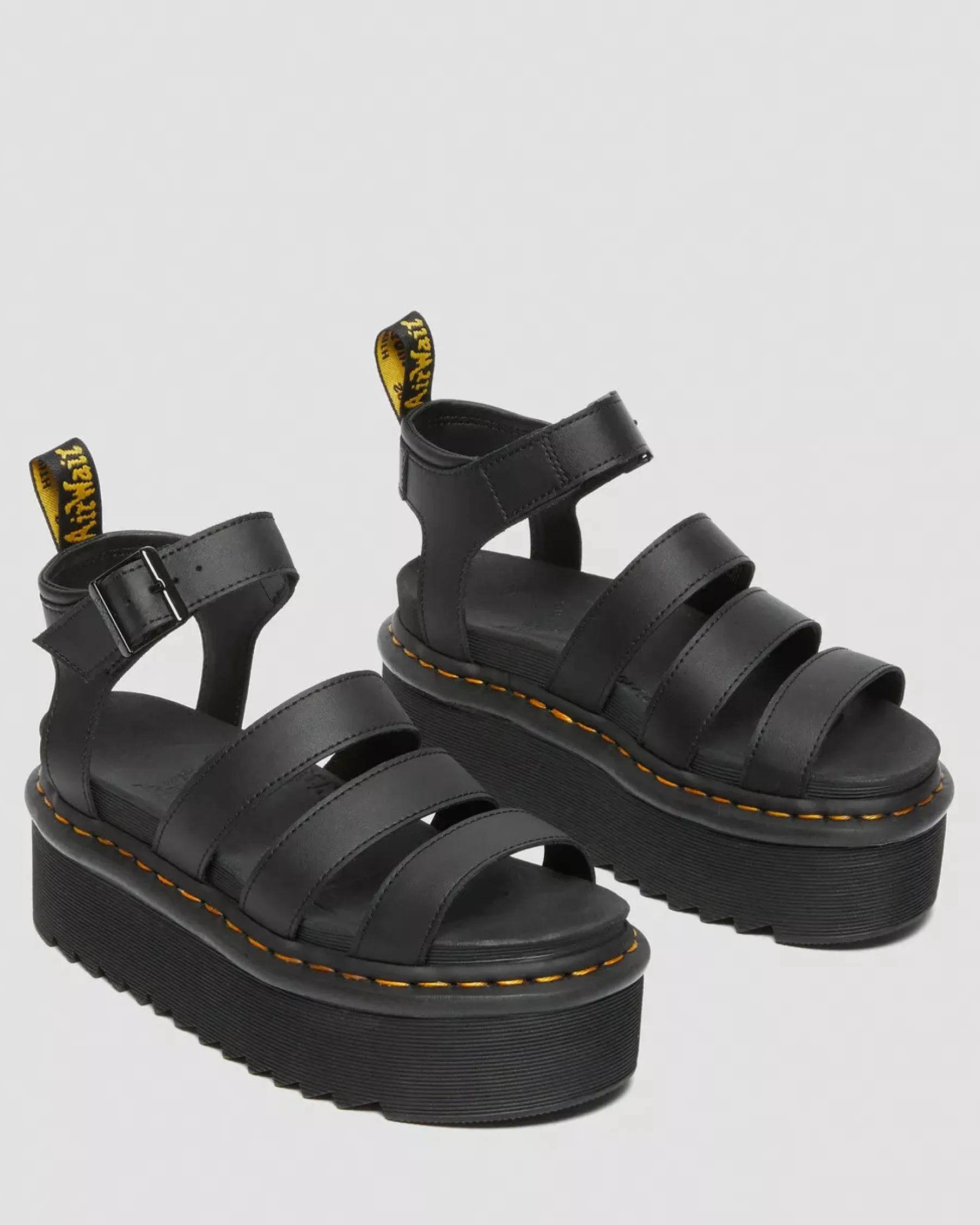 Bestsellers|Platform Sandals>Dr. Martens Blaire Hydro Leather Platform Strap Sandals Black — Hydro Leather