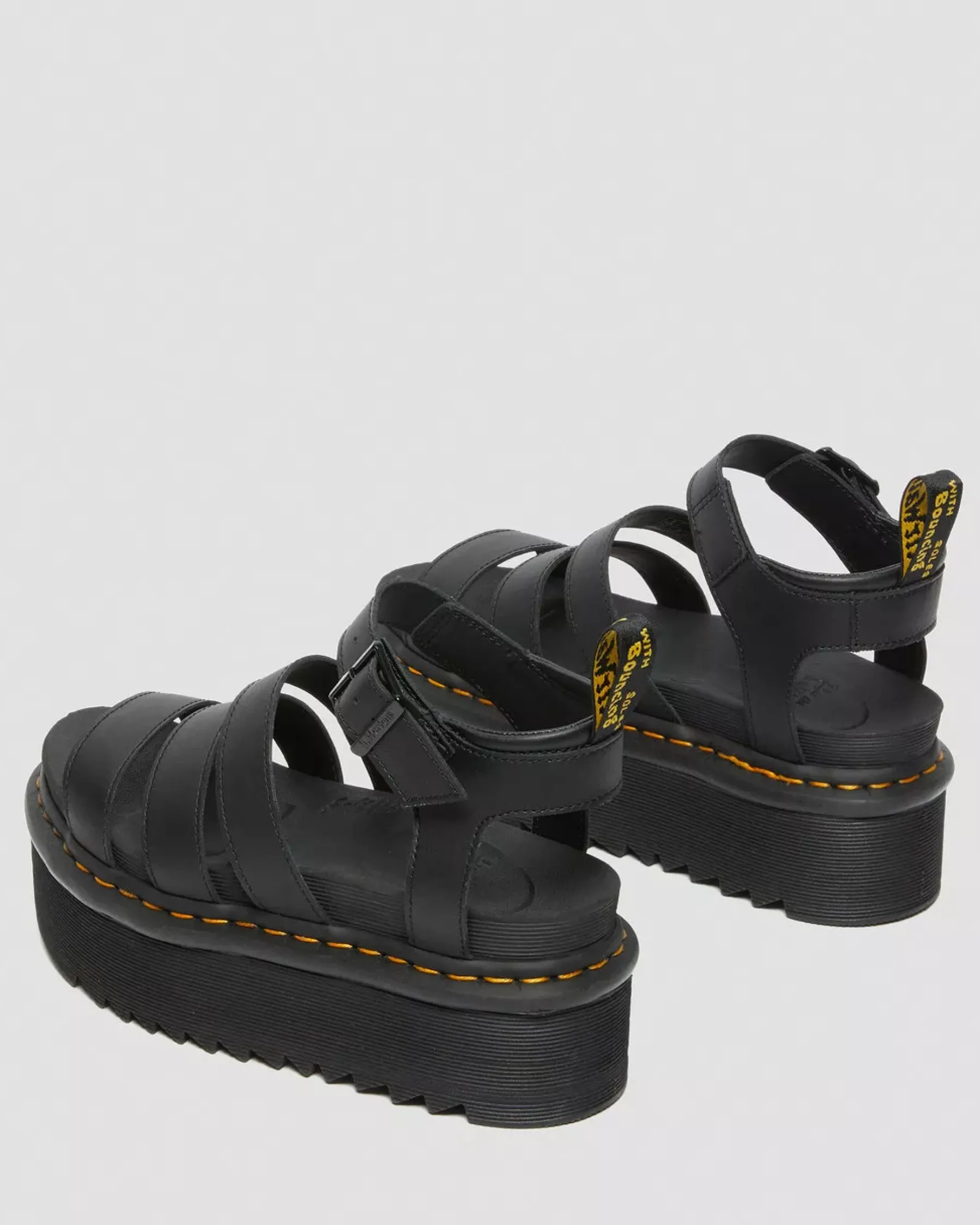 Bestsellers|Platform Sandals>Dr. Martens Blaire Hydro Leather Platform Strap Sandals Black — Hydro Leather