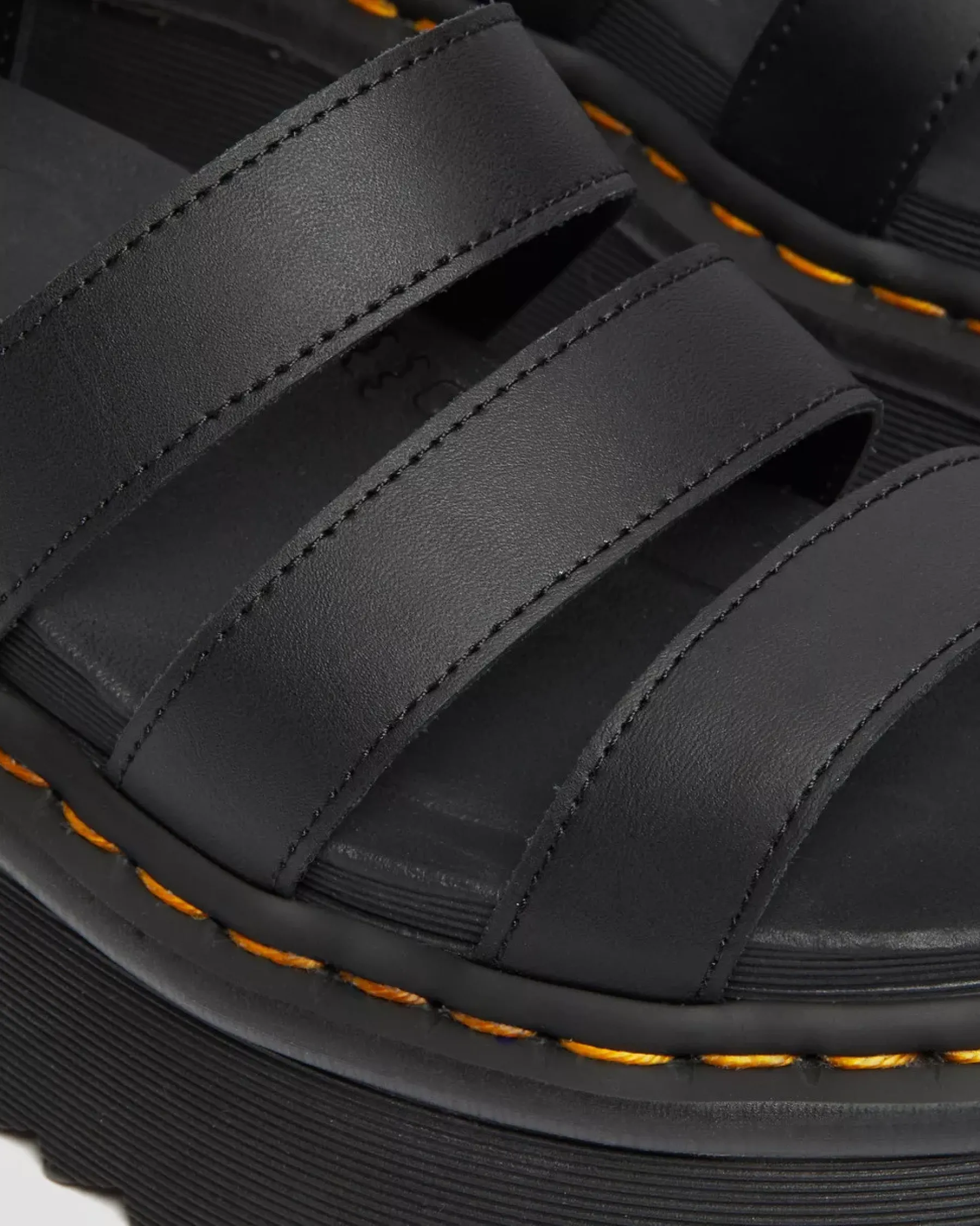 Bestsellers|Platform Sandals>Dr. Martens Blaire Hydro Leather Platform Strap Sandals Black — Hydro Leather