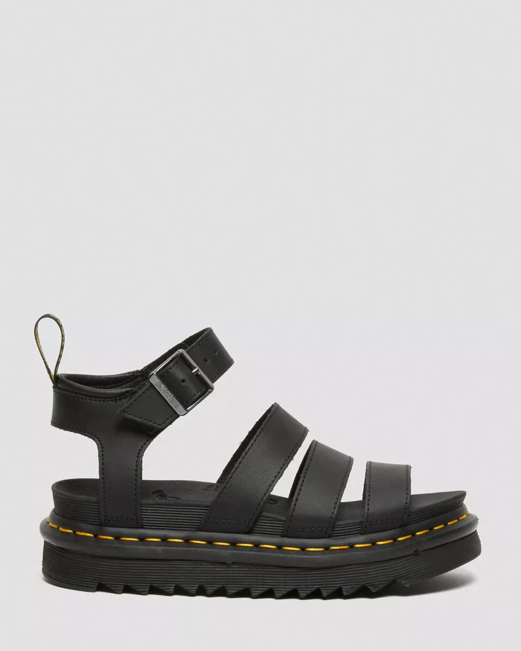 Bestsellers|Platform Sandals>Dr. Martens Blaire Hydro Leather Strap Sandals Black — Hydro Leather