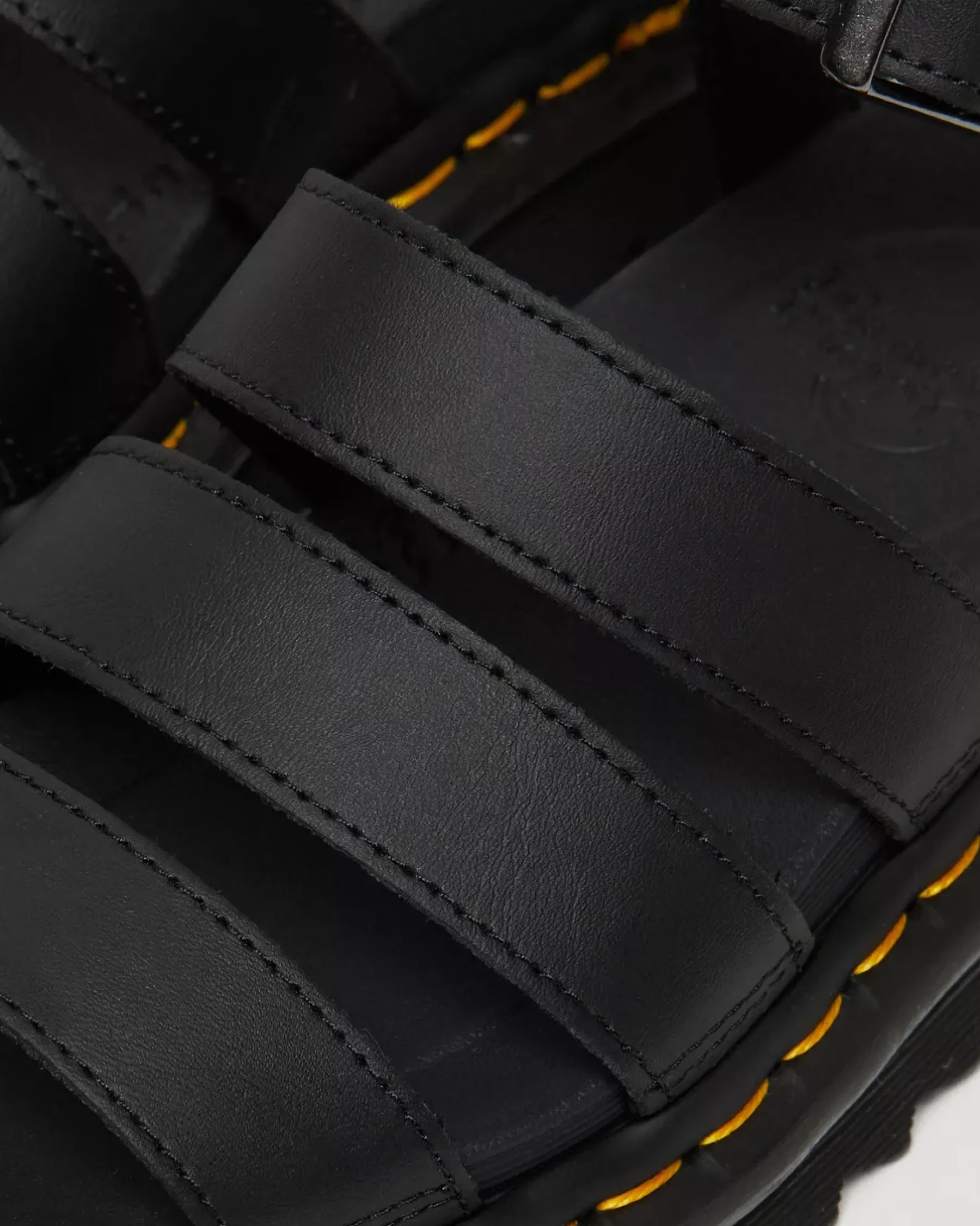 Bestsellers|Platform Sandals>Dr. Martens Blaire Hydro Leather Strap Sandals Black — Hydro Leather