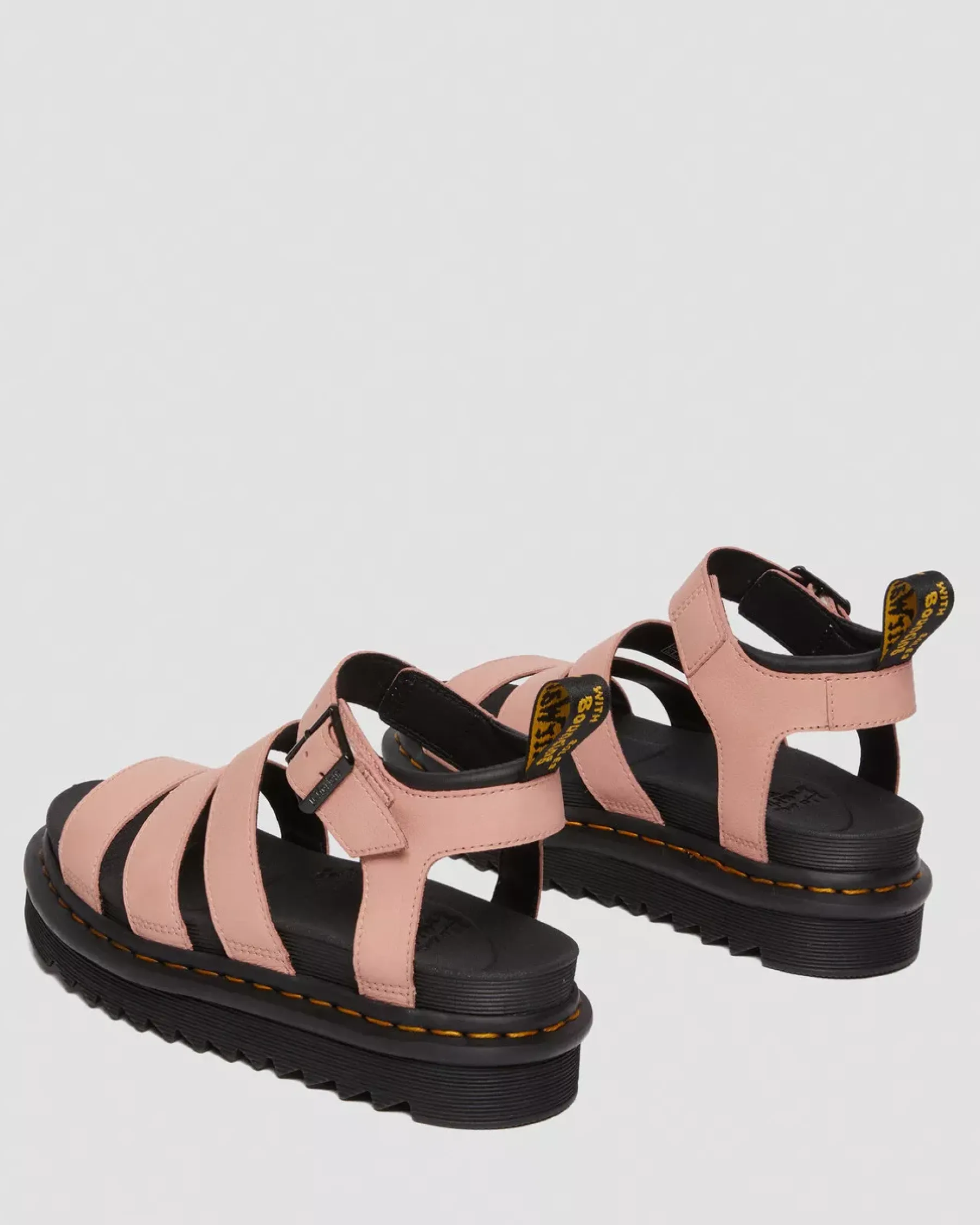 Sale|Platform Sandals>Dr. Martens Blaire Women's Pisa Leather Strap Sandals Peach Beige — Pisa