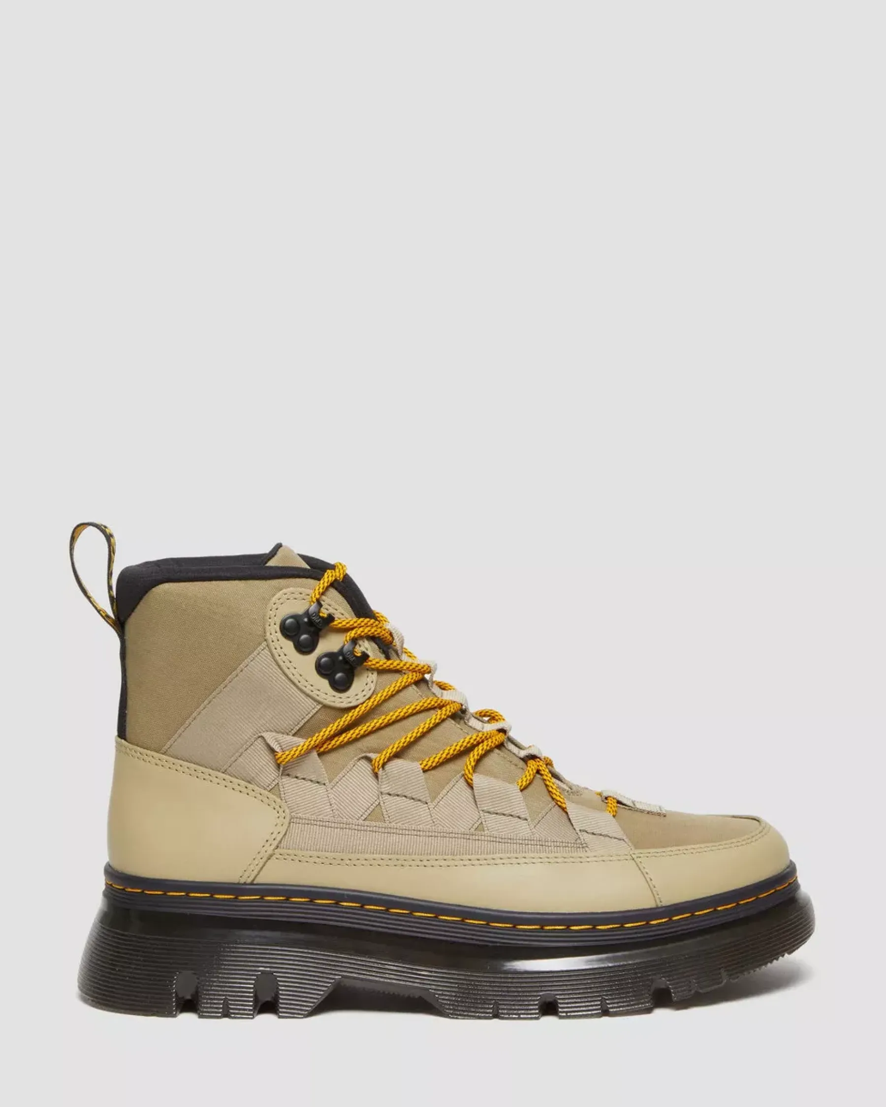 Sale|Casual Boots>Dr. Martens Boury Nylon & Leather Casual Boots Pale Olive — Cyclone Nylon+Lapstone