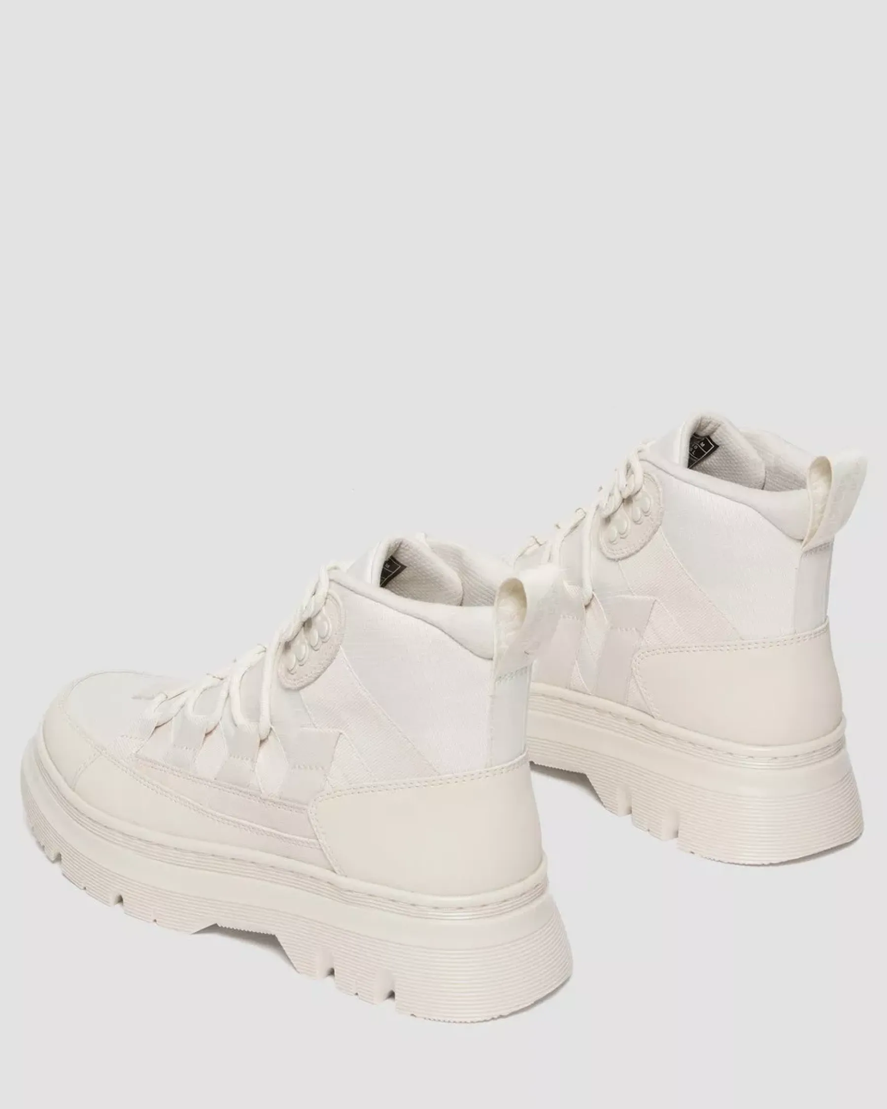Casual Boots|Ankle Boots>Dr. Martens Boury Poly & Leather Casual Boots BONE — Poly Ripstop + Eh Suede + Ajax