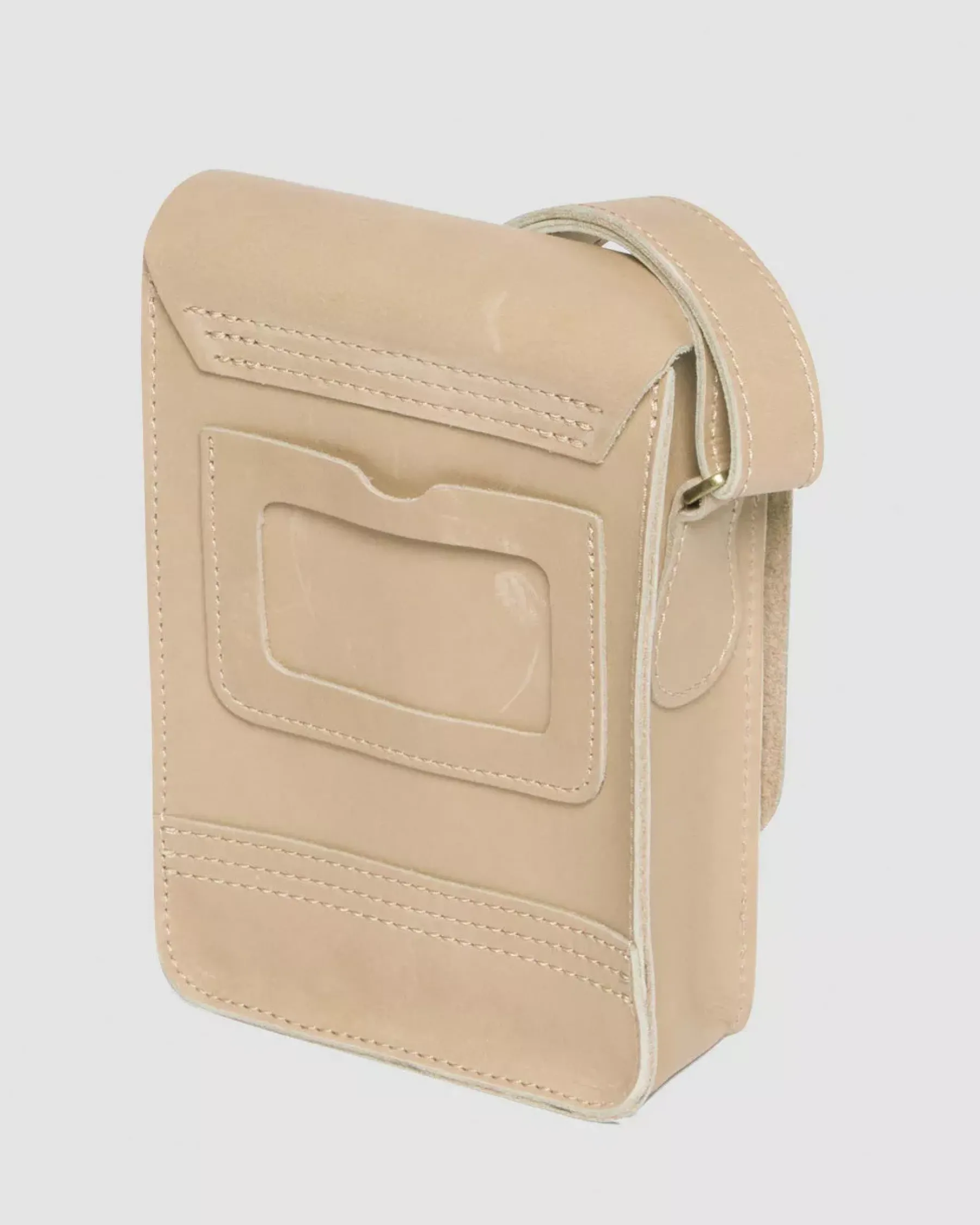 Accessories|Bags>Dr. Martens Carrara Leather Vertical Crossbody Bag Beige — Carrara