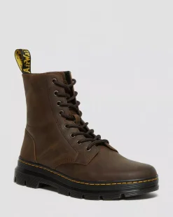 Casual Boots|Ankle Boots>Dr. Martens Combs Crazy Horse Leather Casual Boots Brown — Crazy Horse
