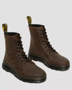 Casual Boots|Ankle Boots>Dr. Martens Combs Crazy Horse Leather Casual Boots Brown — Crazy Horse