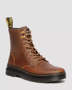 Sale|Casual Boots>Dr. Martens Combs Pull Up Leather Casual Boots WARM TAN — Archive Pull Up