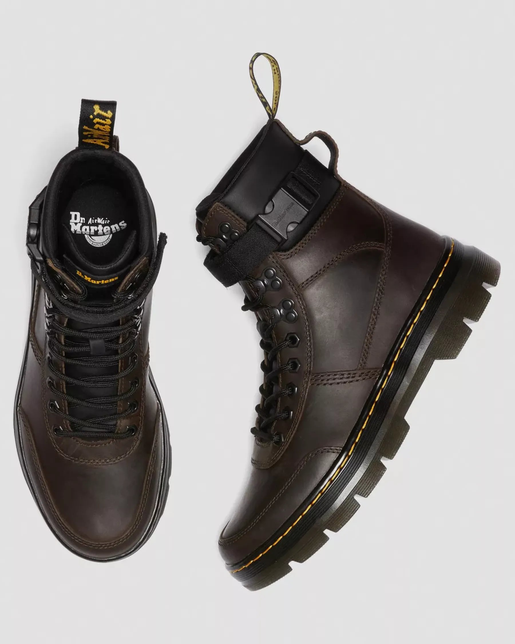 Sale|Casual Boots>Dr. Martens Combs Tech Crazy Horse Leather Casual Boots Dark Brown — Crazy Horse