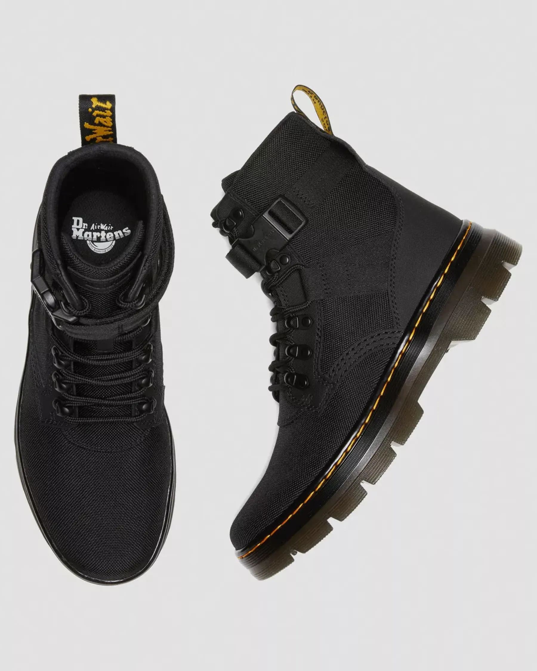 Casual Boots|Ankle Boots>Dr. Martens Combs Tech II Extra Tough Utility Boots Black — Ajax+Extra Tough 50/50