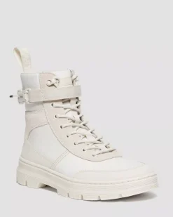 Ankle Boots|Boots>Dr. Martens Combs Tech Poly & Suede Casual Boots Off White+Natural — Poly Ripstop + Eh Suede + Ajax