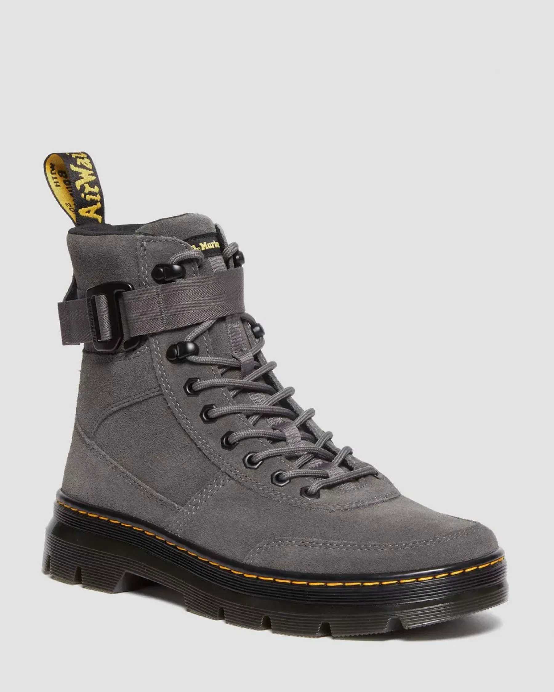 Casual Boots|Ankle Boots>Dr. Martens Combs Tech Suede Casual Boots GUNMETAL — E.H.Suede
