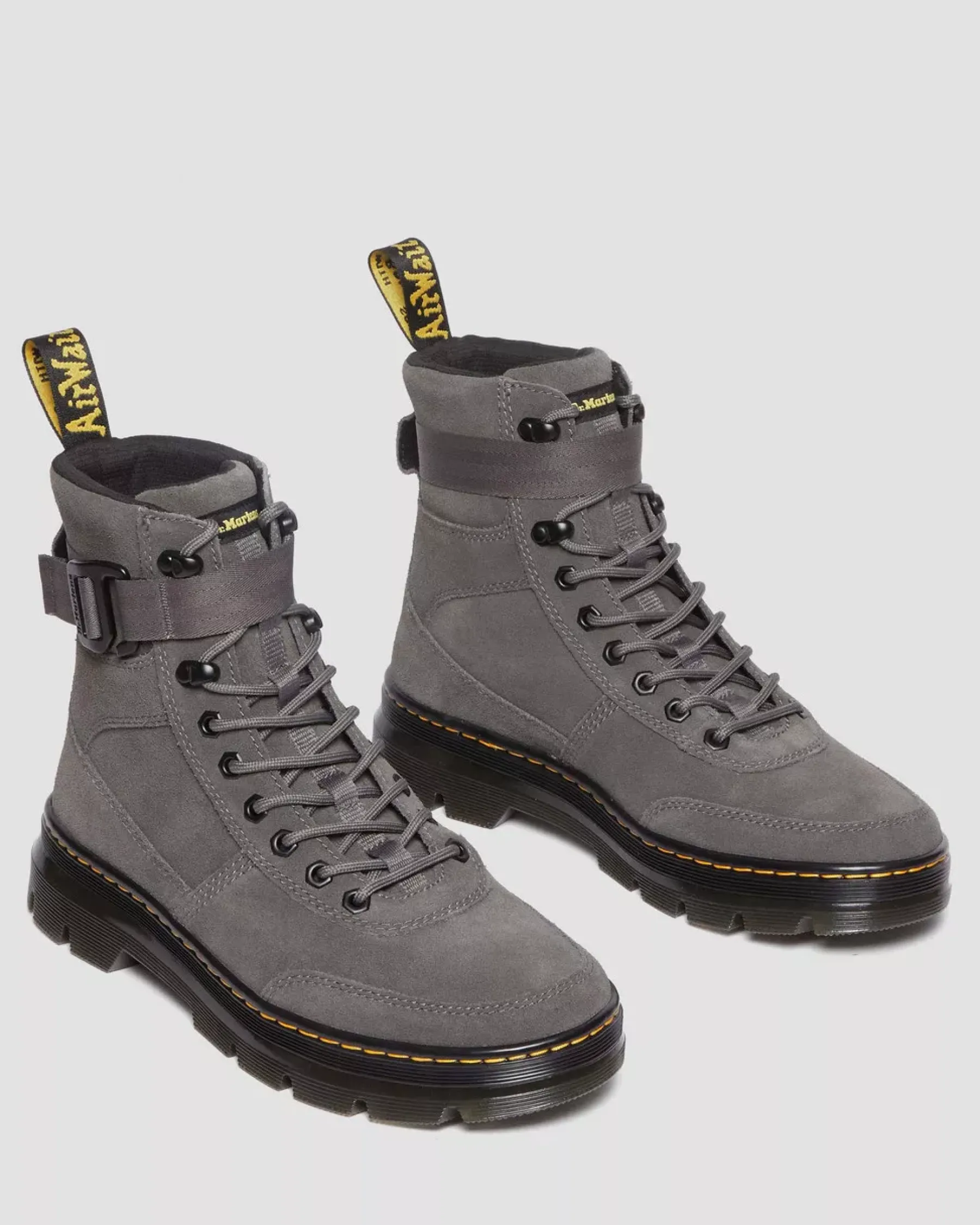 Casual Boots|Ankle Boots>Dr. Martens Combs Tech Suede Casual Boots GUNMETAL — E.H.Suede
