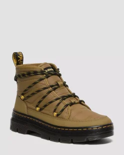 Sale|Winter Boots>Dr. Martens Combs Women's Padded Casual Boots ANTIQUE OLIVE — Rubberised Leather+Warm Quilted