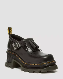 Mary Janes|Heeled Boots>Dr. Martens Corran Atlas Leather Mary Jane Heeled Shoes Black — Atlas