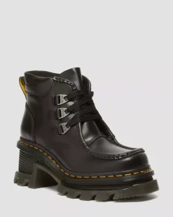 Heeled Boots|Boots>Dr. Martens Corran 3-Eye Atlas Leather Heeled Boots Black — Atlas