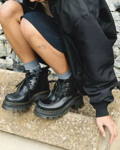 Heeled Boots|Boots>Dr. Martens Corran 3-Eye Atlas Leather Heeled Boots Black — Atlas