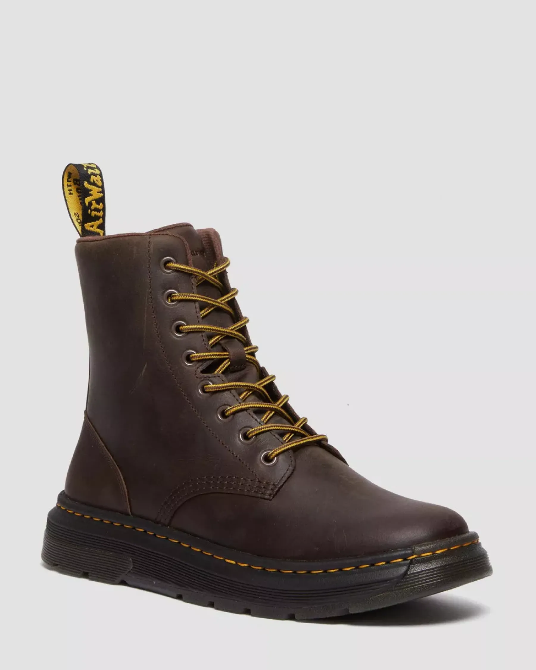 Casual Boots|Ankle Boots>Dr. Martens Crewson Crazy Horse Leather Everyday Boots Dark Brown — Crazy Horse