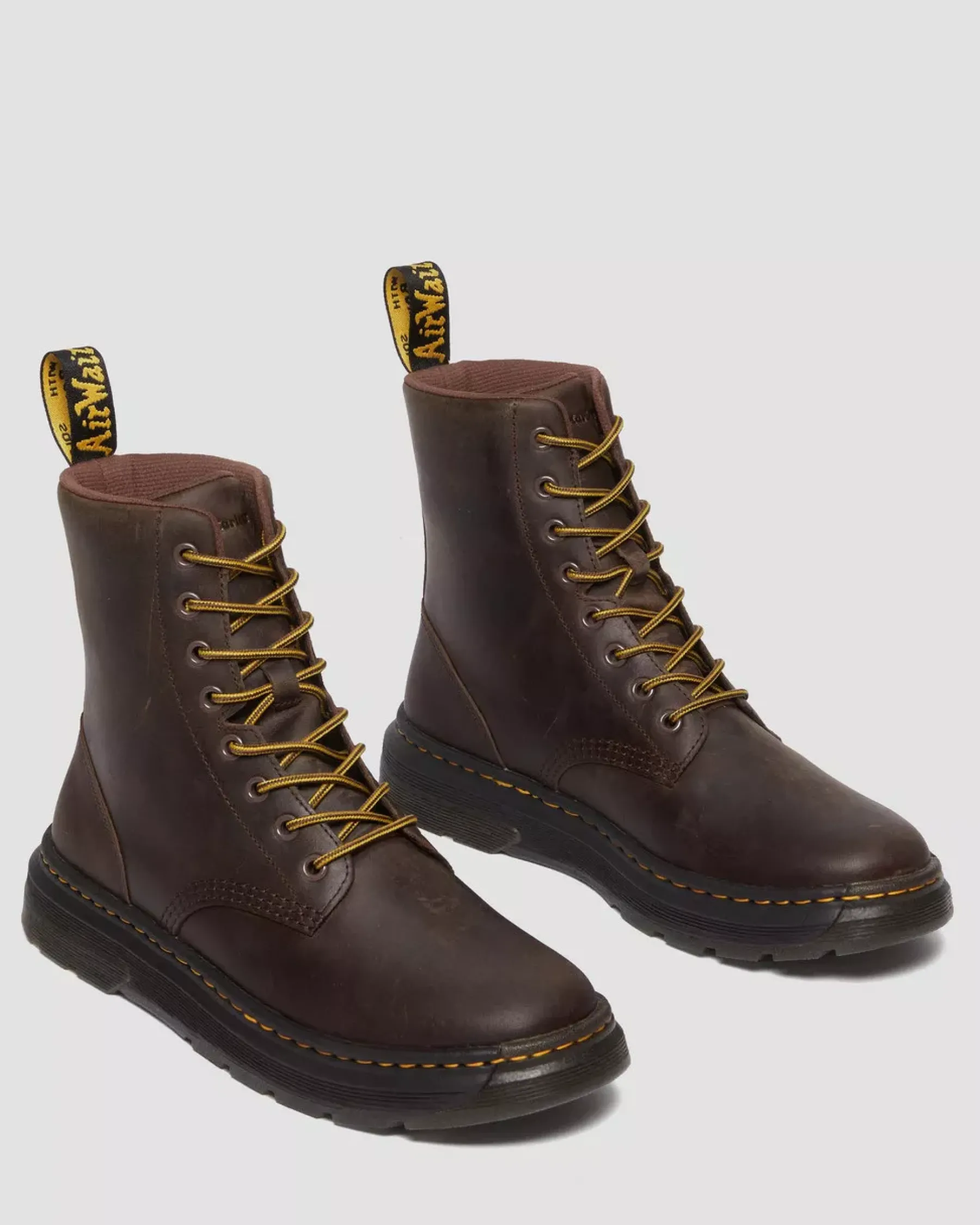 Casual Boots|Ankle Boots>Dr. Martens Crewson Crazy Horse Leather Everyday Boots Dark Brown — Crazy Horse