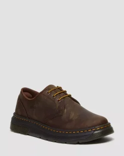 Shoes|Shoes>Dr. Martens Crewson Lo Crazy Horse Leather Casual Shoes Dark Brown — Crazy Horse