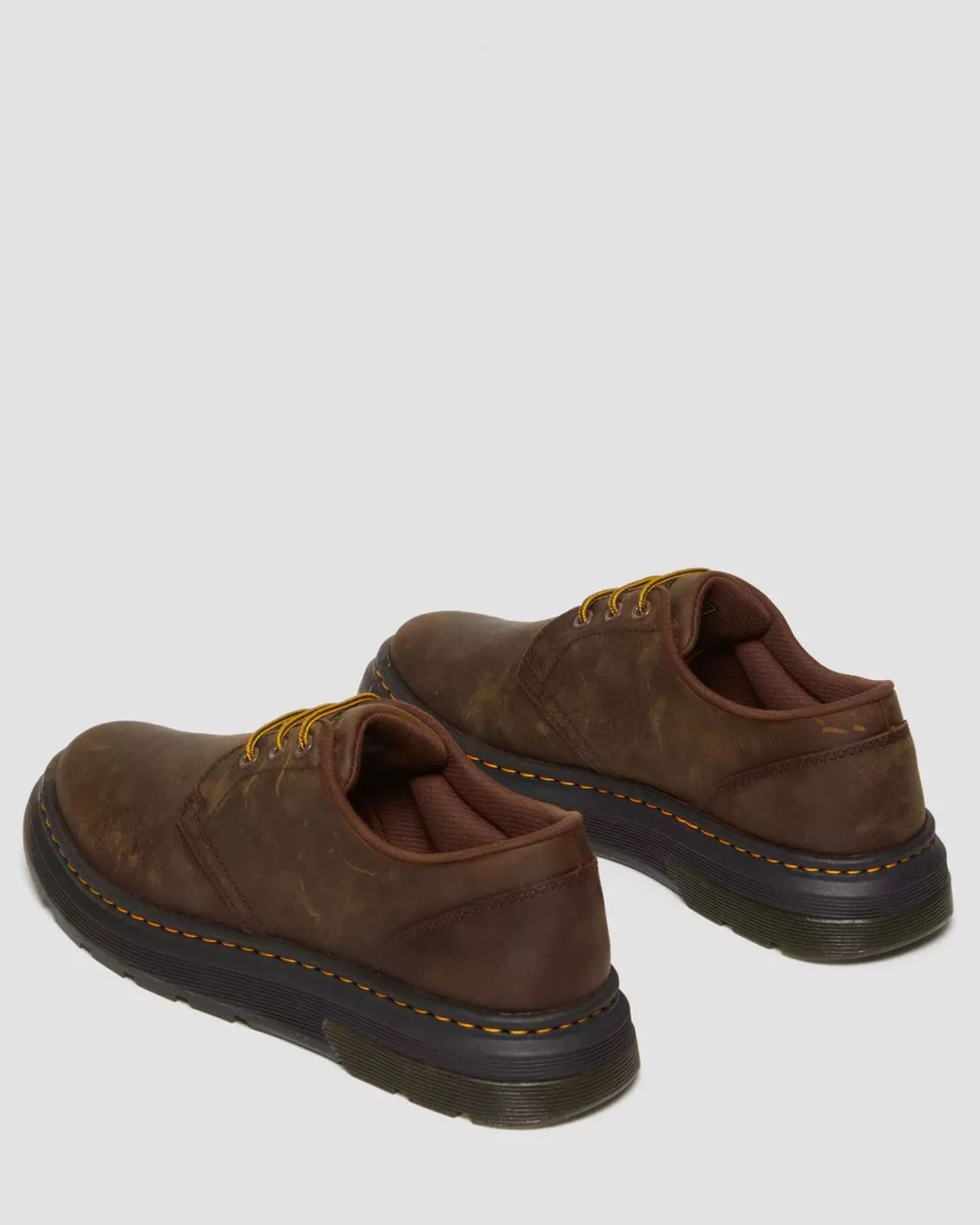 Shoes|Shoes>Dr. Martens Crewson Lo Crazy Horse Leather Casual Shoes Dark Brown — Crazy Horse