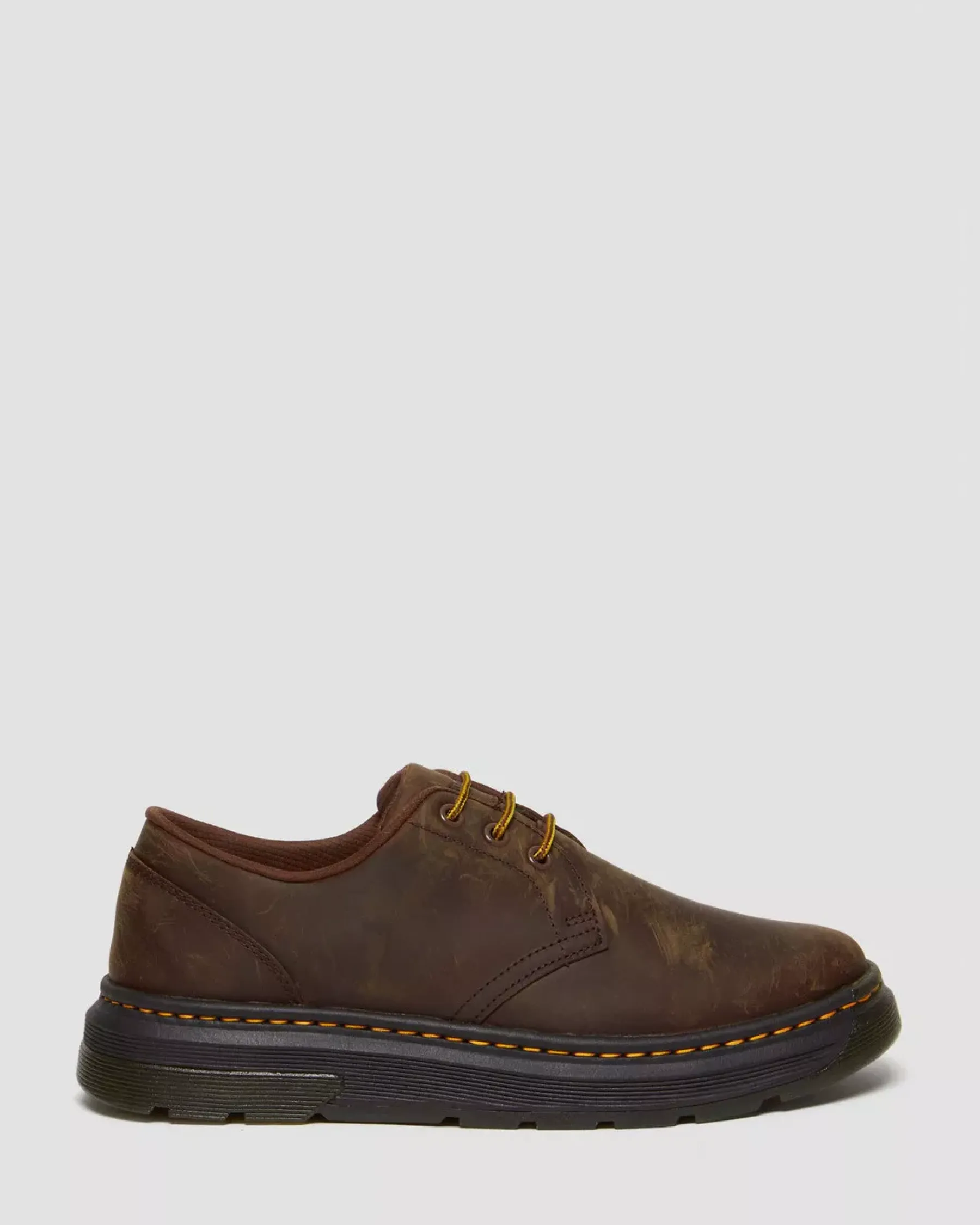 Shoes|Shoes>Dr. Martens Crewson Lo Crazy Horse Leather Casual Shoes Dark Brown — Crazy Horse